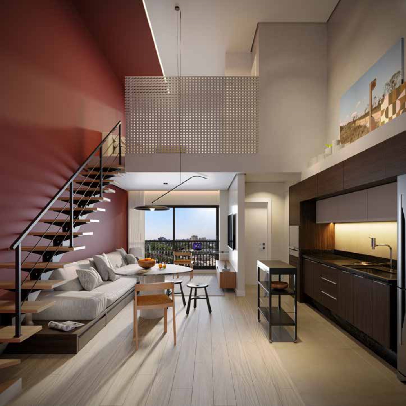 Loft — cozinha integrada