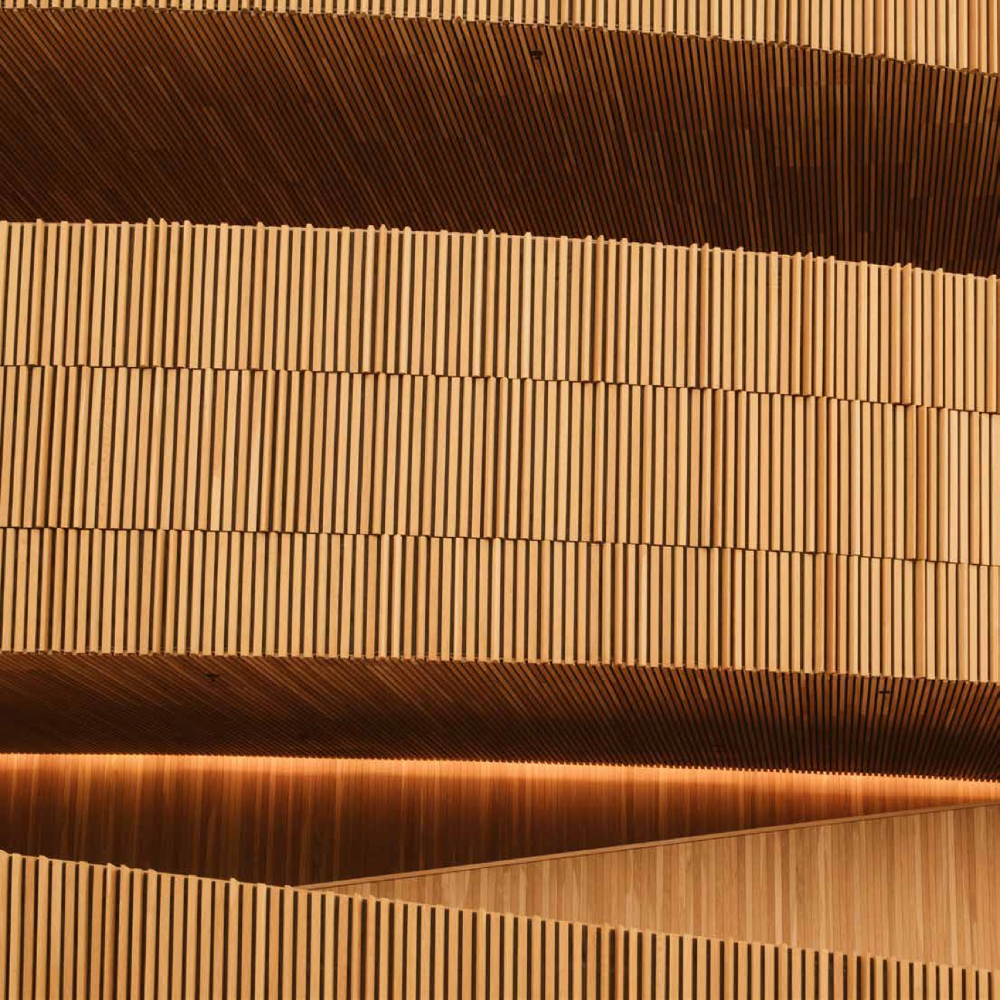 Detalhe do ripado de madeira do projeto
